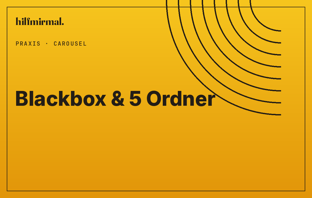 Blackbox und 5 Ordner