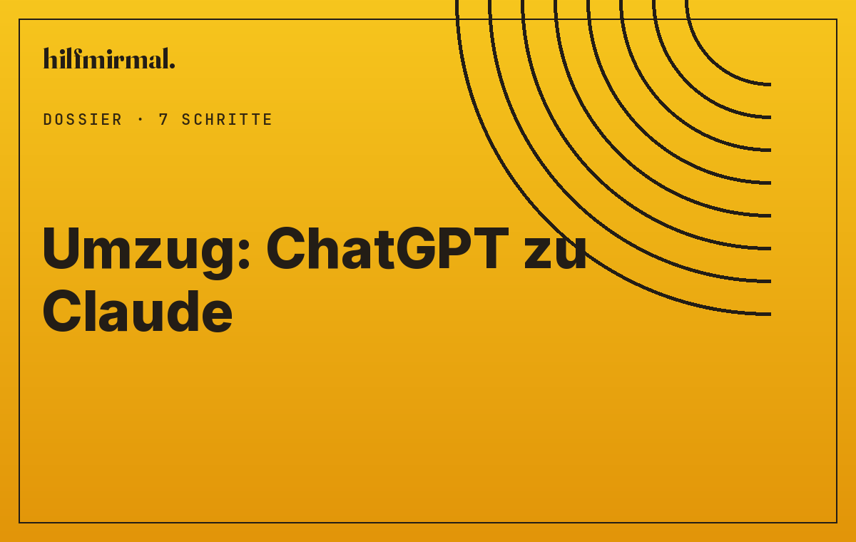 Umzug: ChatGPT zu Claude