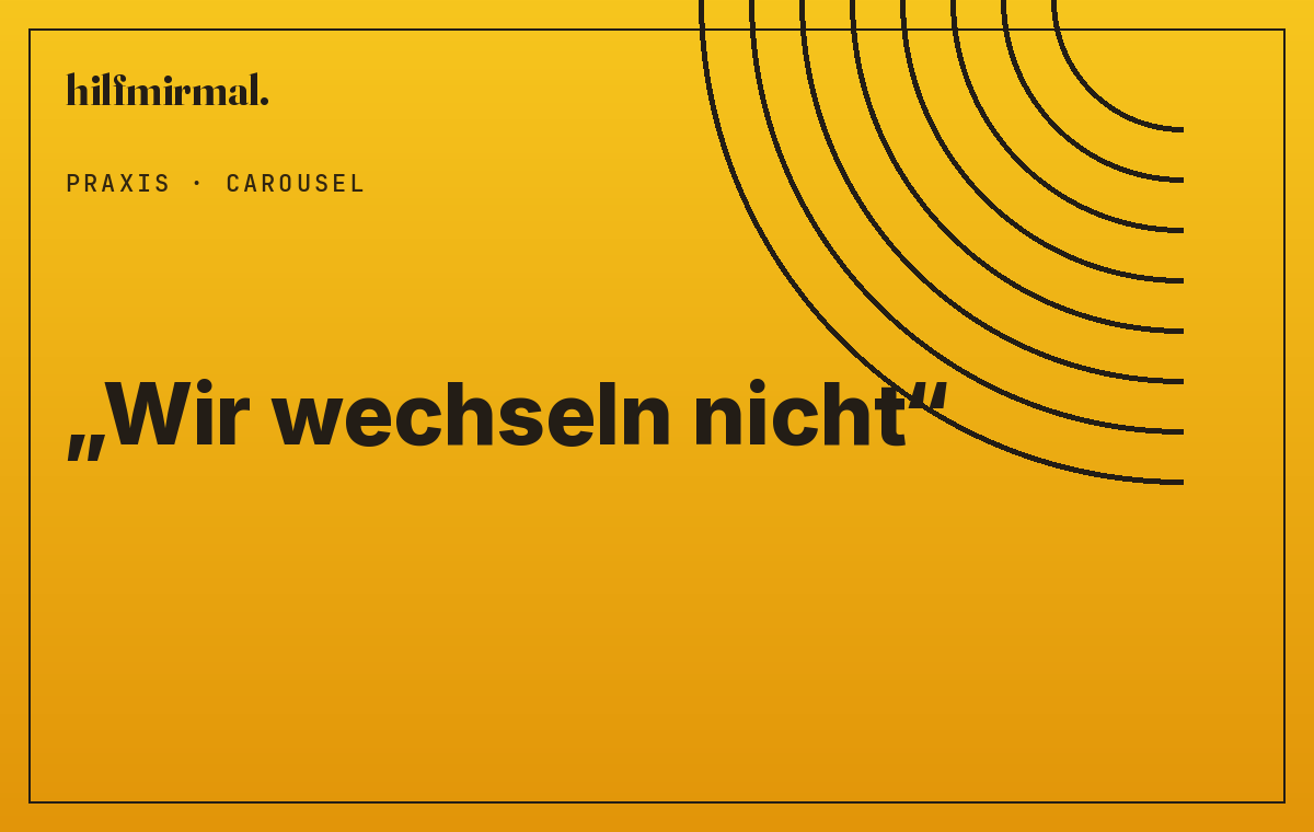 Wir wechseln nicht